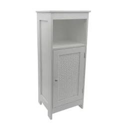 Badschrank Weiß Badezimmerschrank Tür & Ablage Badezimmerregal Regal für Bad