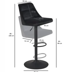 Barhocker FineBuy Küchenhocker Samt Hocker Bistrohocker Drehbar Barstuhl Modern