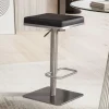 Barhocker FineBuy Tresenhocker Schwarz Kunstleder Edelstahl Barstuhl Modern