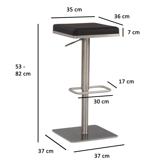 Barhocker FineBuy Tresenhocker Schwarz Kunstleder Edelstahl Barstuhl Modern