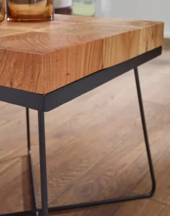 Beistelltisch Akazie 45x45cm Massivholz Telefontisch Couchtisch Tisch Wohnzimmer
