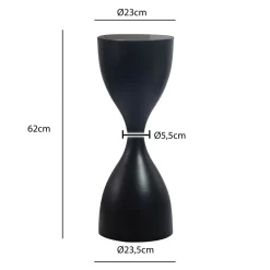 Beistelltisch Alu Glas 23cm Schwarz Wohnzimmertisch Couchtisch Anstelltisch Rund