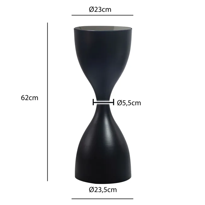 Beistelltisch Alu Glas 23cm Schwarz Wohnzimmertisch Couchtisch Anstelltisch Rund