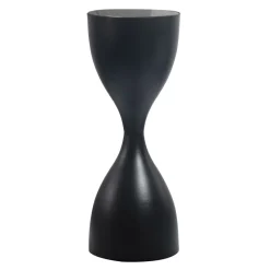 Beistelltisch Alu Glas 23cm Schwarz Wohnzimmertisch Couchtisch Anstelltisch Rund