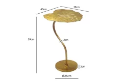 Beistelltisch Alu Gold 40x38cm Blattform Wohnzimmertisch Couchtisch Anstelltisch