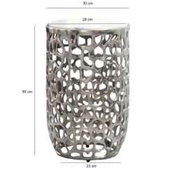 Beistelltisch Alu Metall Couchtisch Wohnzimmertisch Dekotisch Marmor Platte Rund