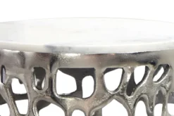 Beistelltisch Alu Metall Couchtisch Wohnzimmertisch Dekotisch Marmor Platte Rund
