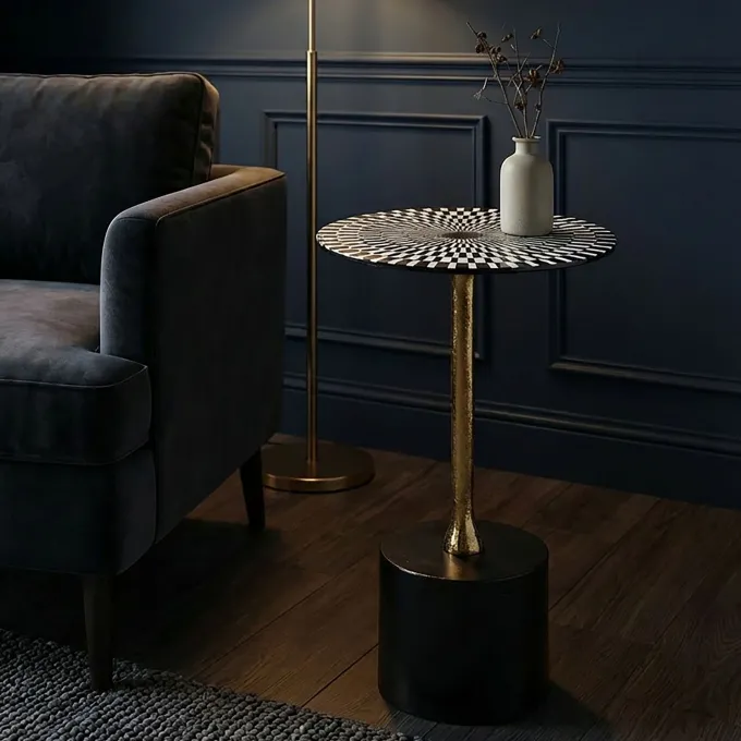 Beistelltisch Aluminium Anstelltisch Metall Wohnzimmertisch Dekotisch Couchtisch
