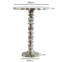 Beistelltisch Alu Silber 40cm Metall Couchtisch Wohnzimmertisch Dekotisch Tisch