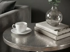 Beistelltisch Alu Silber 40cm Metall Couchtisch Wohnzimmertisch Dekotisch Tisch