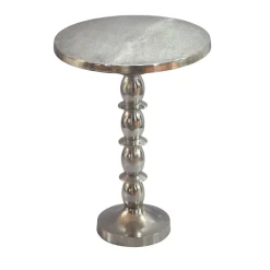 Beistelltisch Alu Silber 40cm Metall Couchtisch Wohnzimmertisch Dekotisch Tisch
