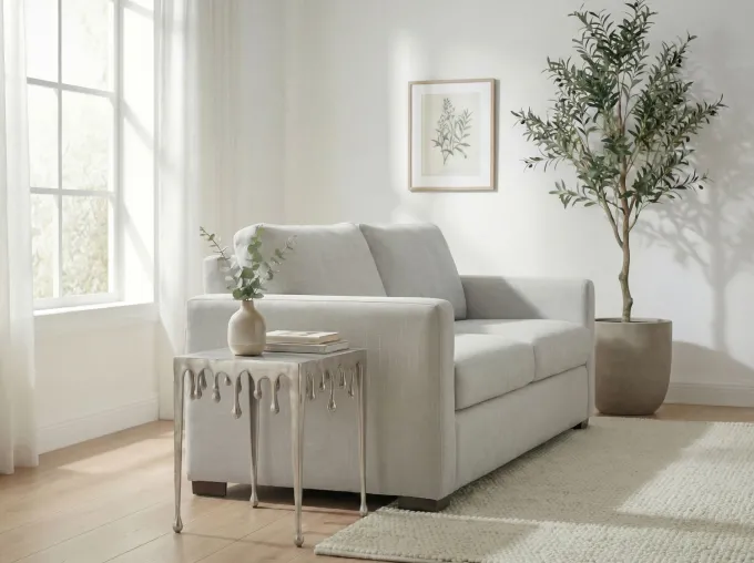 Beistelltisch 45,5cm Anstelltisch Tropfen Couchtisch Quadratisch Drops Dekotisch