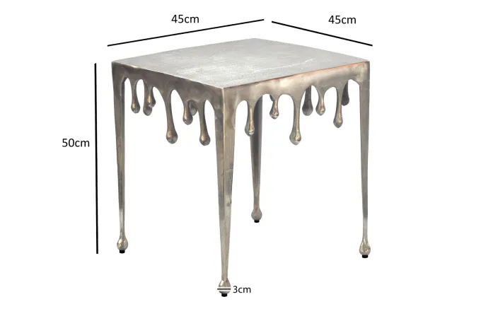 Beistelltisch 45,5cm Anstelltisch Tropfen Couchtisch Quadratisch Drops Dekotisch