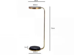 Beistelltisch 72cm Marmor Platte schwarz Wohnzimmertisch Couchtisch Glas Rund