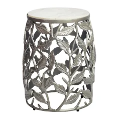 Beistelltisch 40cm Marmor Wohnzimmertisch Alu Sofatisch Couchtisch Rund Metall