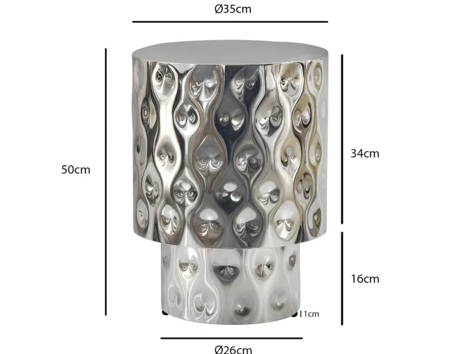 Beistelltisch 36cm Sofatisch Wohnzimmertisch Design Couchtisch Metall Alu Rund