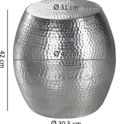 Beistelltisch FineBuy Aluminium Dekotisch Ø 42 cm rund Ablagetisch Metall modern