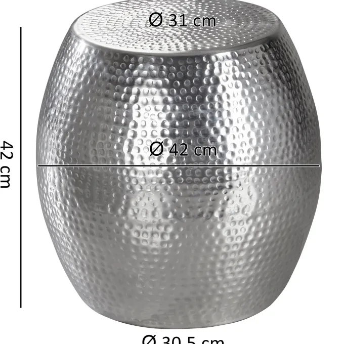 Beistelltisch FineBuy Aluminium Dekotisch Ø 42 cm rund Ablagetisch Metall modern