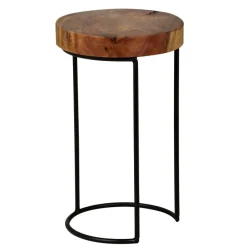 Beistelltisch FineBuy Anstelltisch Massivholz Sheesham Wohnzimmertisch 28 cm