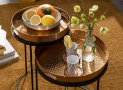 Beistelltisch FineBuy Sofatisch Set Metall Tabletttisch Couchtisch Tisch Rund