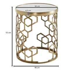 Beistelltisch FineBuy Sofatisch Echter Marmor Ø 44cm Tisch Wohnzimmertisch Rund