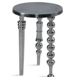 Beistelltisch FineBuy Sofatisch Metall Silber 44x44x63 cm Wohnzimmertisch Rund