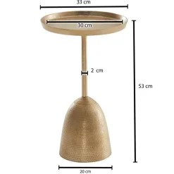 Beistelltisch FineBuy Sofatisch Metall Ø 33 cm Tisch Wohnzimmertisch Rund Gold