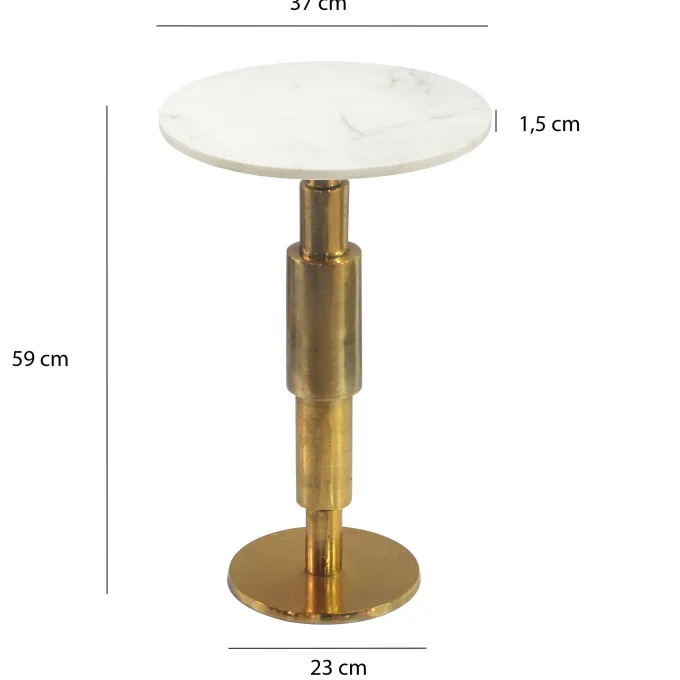 Beistelltisch Marmor Dekotisch Wohnzimmertisch Sofatisch Anstelltisch Metall Alu