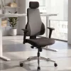Bürostuhl Ergonomisch Stoff Schwarz Drehstuhl Büro Sessel Chefsessel Kopfstütze