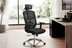Bürostuhl FineBuy Schreibtischstuhl Mesh Schwarz Drehstuhl Ergonomisch 120 kg