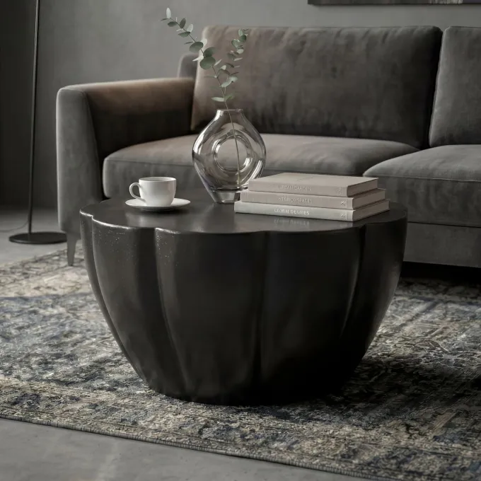 Couchtisch Aluminium 60cm Wohnzimmertisch Rund Sofatisch Beistelltisch Metall