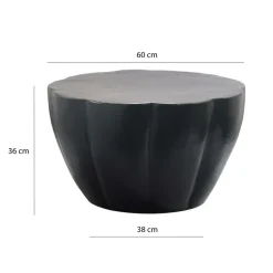 Couchtisch Aluminium 60cm Wohnzimmertisch Rund Sofatisch Beistelltisch Metall