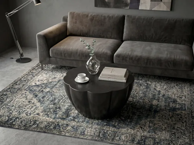 Couchtisch Aluminium 60cm Wohnzimmertisch Rund Sofatisch Beistelltisch Metall