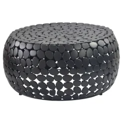 Couchtisch Aluminium Sofatisch 66cm rund Wohnzimmertisch Metall Tisch Alu modern
