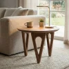 Couchtisch 60cm Akazie Massivholz Sofatisch Wohnzimmertisch Beistelltisch Rund