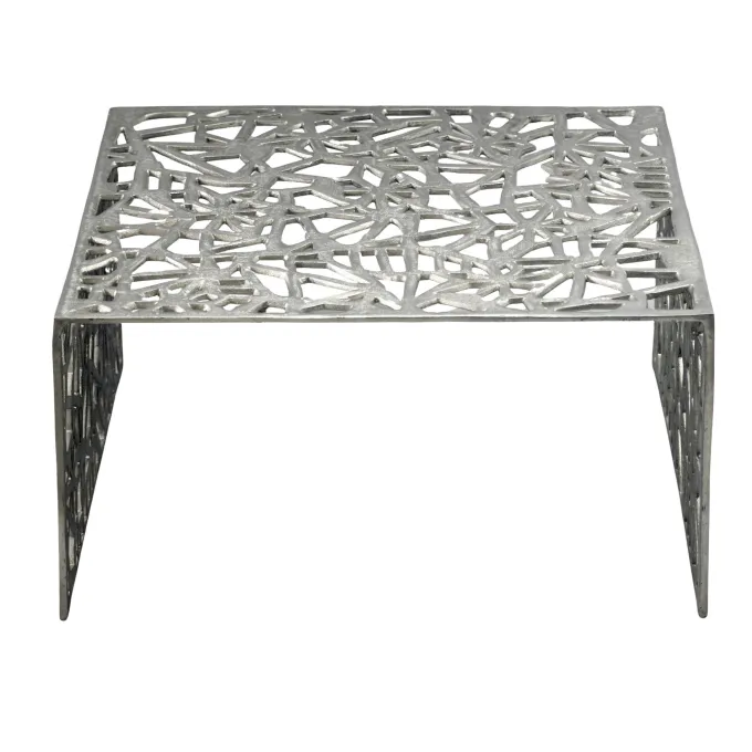 Couchtisch 60cm Aluminium Sofatisch Alu Wohnzimmertisch Metall Tisch Quadratisch