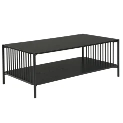 Couchtisch 110cm Eiche Optik Schwarz Sofatisch Wohnzimmertisch Beistelltisch