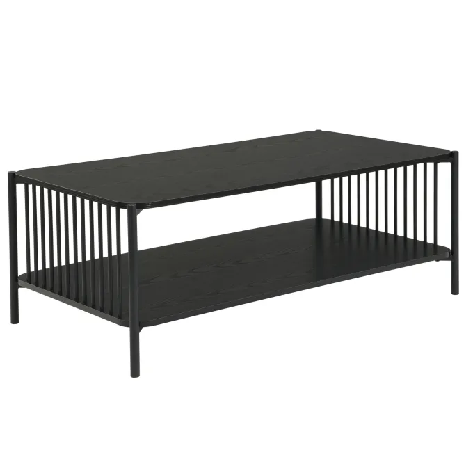 Couchtisch 110cm Eiche Optik Schwarz Sofatisch Wohnzimmertisch Beistelltisch