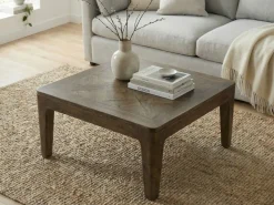 Couchtisch 60cm Mango Massivholz Walnuss Sofatisch Wohnzimmertisch Beistelltisch