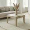 Couchtisch 60cm Massivholz white wash Sofatisch Wohnzimmertisch Beistelltisch