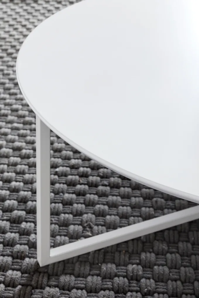 Couchtisch 80cm Rund Weiß Matt Design Wohnzimmertisch Sofa Beistell Tisch