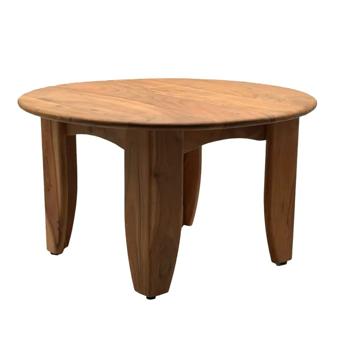 Couchtisch 60cm Sofatisch Akazie Massivholz Wohnzimmertisch Beistelltisch Rund