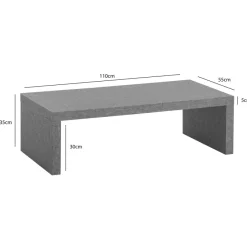 Couchtisch 110 cm Wohnzimmertisch Sofatisch Groß Kaffeetisch Rechteckig Zeitlos
