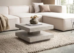 Couchtisch FineBuy 60 cm Wohnzimmertisch Sofatisch Quadratisch Klein Kaffeetisch
