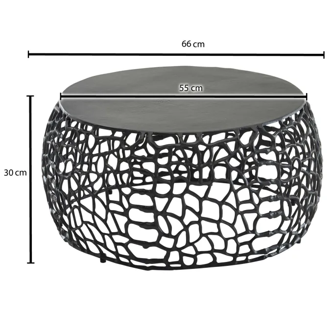 Couchtisch FineBuy Metall Sofatisch Ø 66 cm Tisch Wohnzimmertisch Rund Aluminium