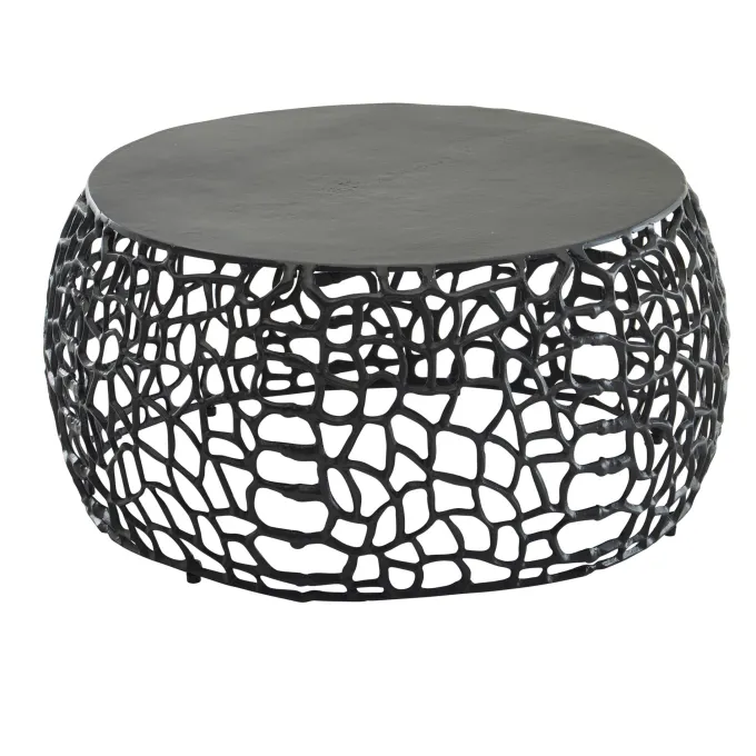 Couchtisch FineBuy Metall Sofatisch Ø 66 cm Tisch Wohnzimmertisch Rund Aluminium