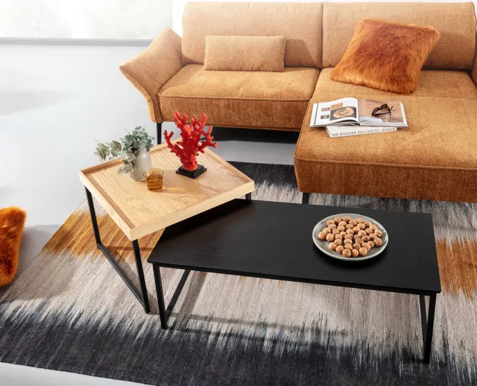 Couchtisch FineBuy Sofatisch 2er Set Holz Metall Satztisch Tisch Modern Design