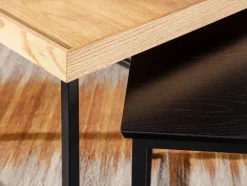 Couchtisch FineBuy Sofatisch 2er Set Holz Metall Satztisch Tisch Modern Design