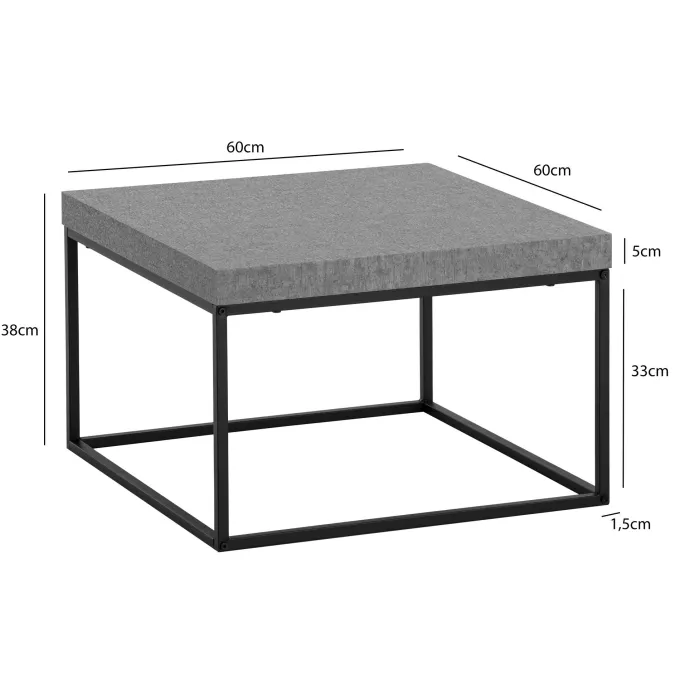 Couchtisch FineBuy Sofatisch 60 cm Wohnzimmertisch Klein Kaffeetisch Modern
