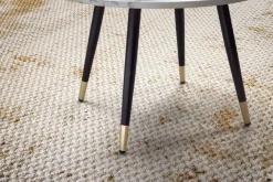 Couchtisch FineBuy Sofatisch Marmor Optik 60 cm Wohnzimmertisch Rund Tisch